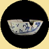humbnail image of Tin-glazed mended pottery sherds.